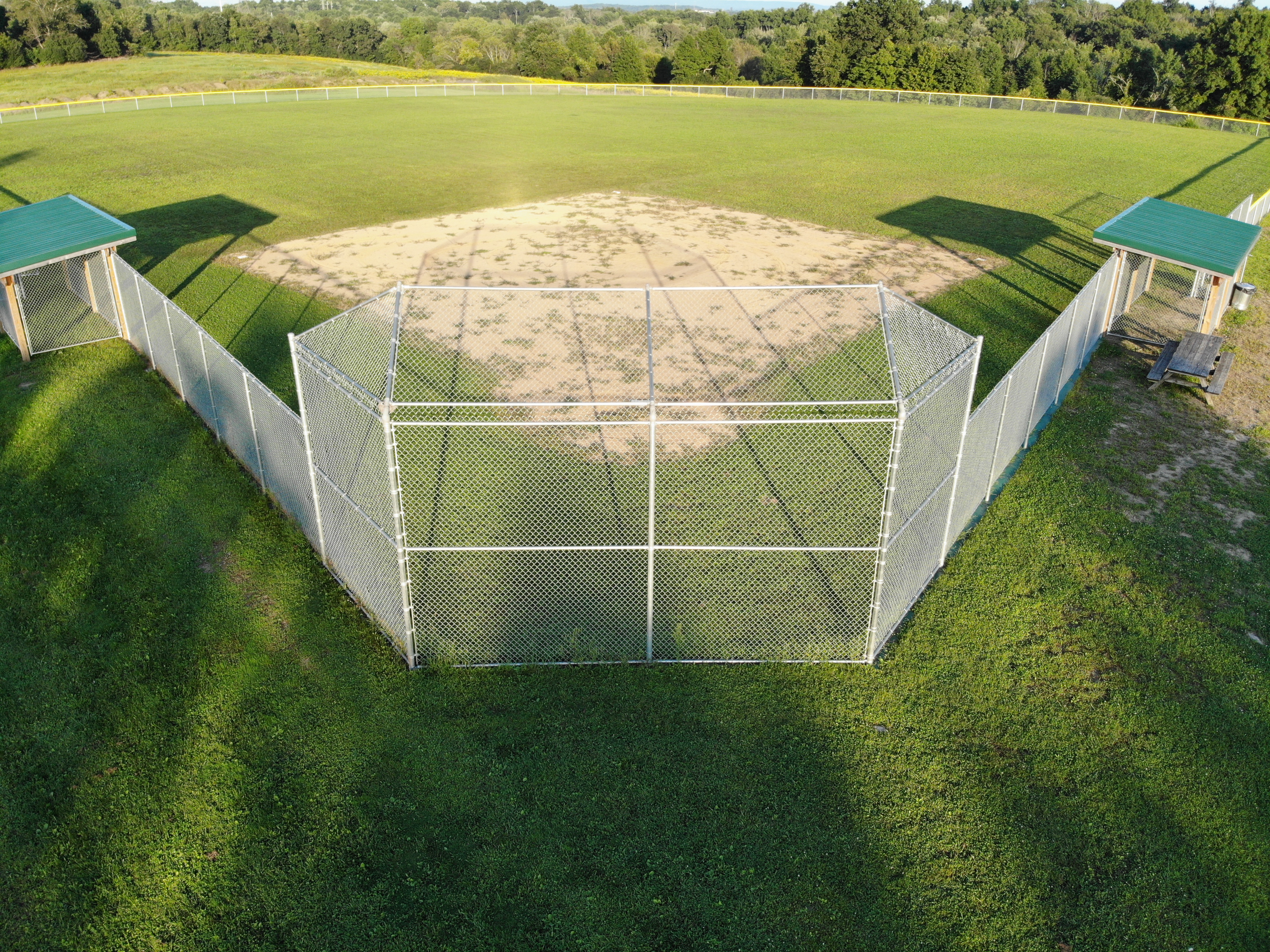 chainlink backstop for a baseball field