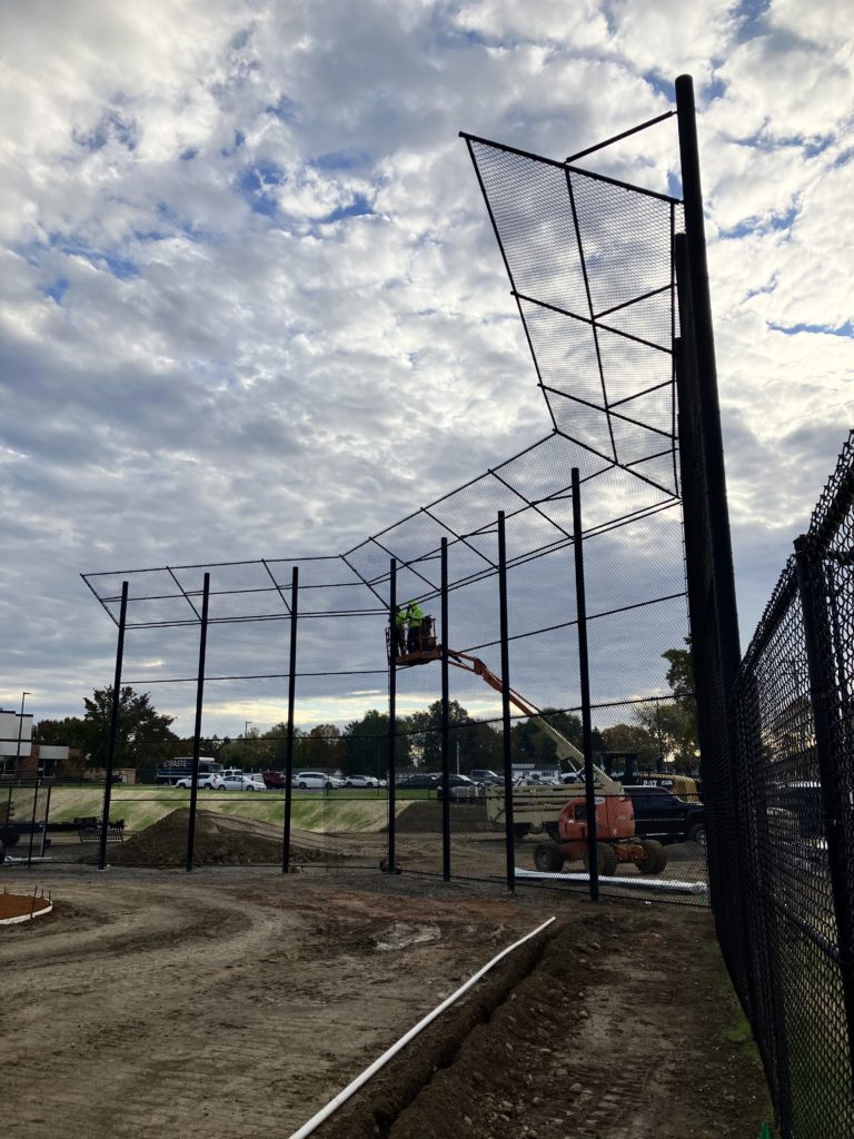 Baseball backstop chainlink fence